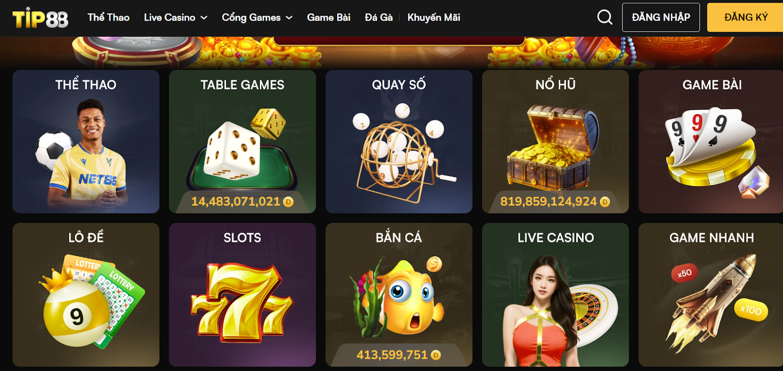 Trang chủ 29 (Những tính năng vượt bậc chỉ có trên nhà cái TIP88)